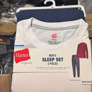 Hanes Originals Men's Sleep Set 2 Pieces white and indigo